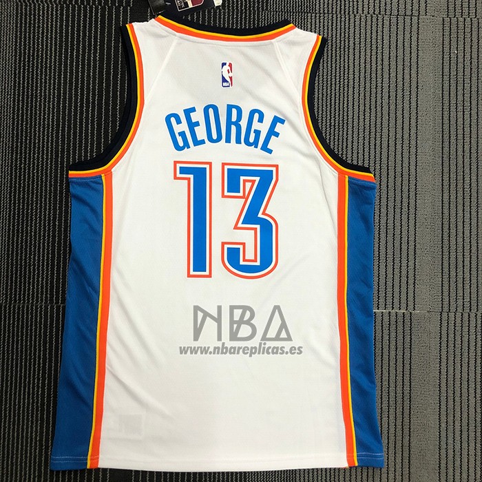 Camiseta Oklahoma City Thunder Paul George NO 13 Association Blanco